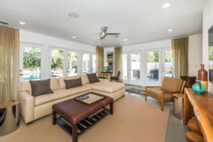 Modern furnished living room interior of a home