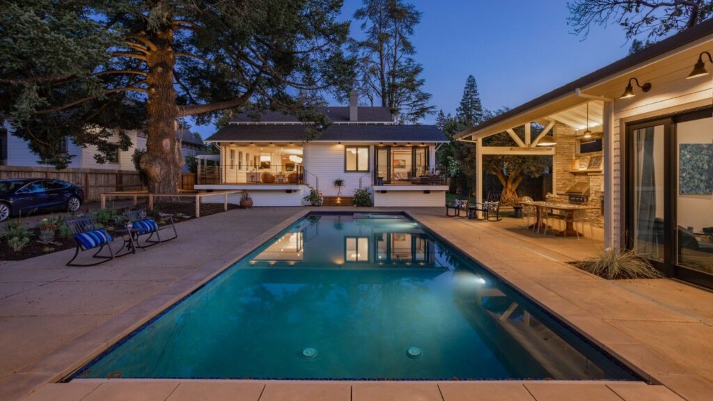 A custom home with a pool in Sonoma California.